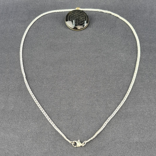Life Flower handmade obsidian necklace / Collar artesanal de obsidiana Flor de la Vida