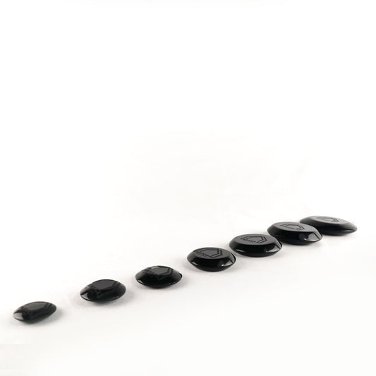 Obsidian Chakras massagers 7 pcs Set / Juego de 7 Chakras Masajeadores de Obsidiana