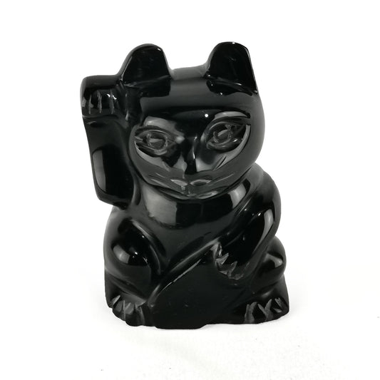Obsidian handmade Cat Gato artesanal de obsidiana