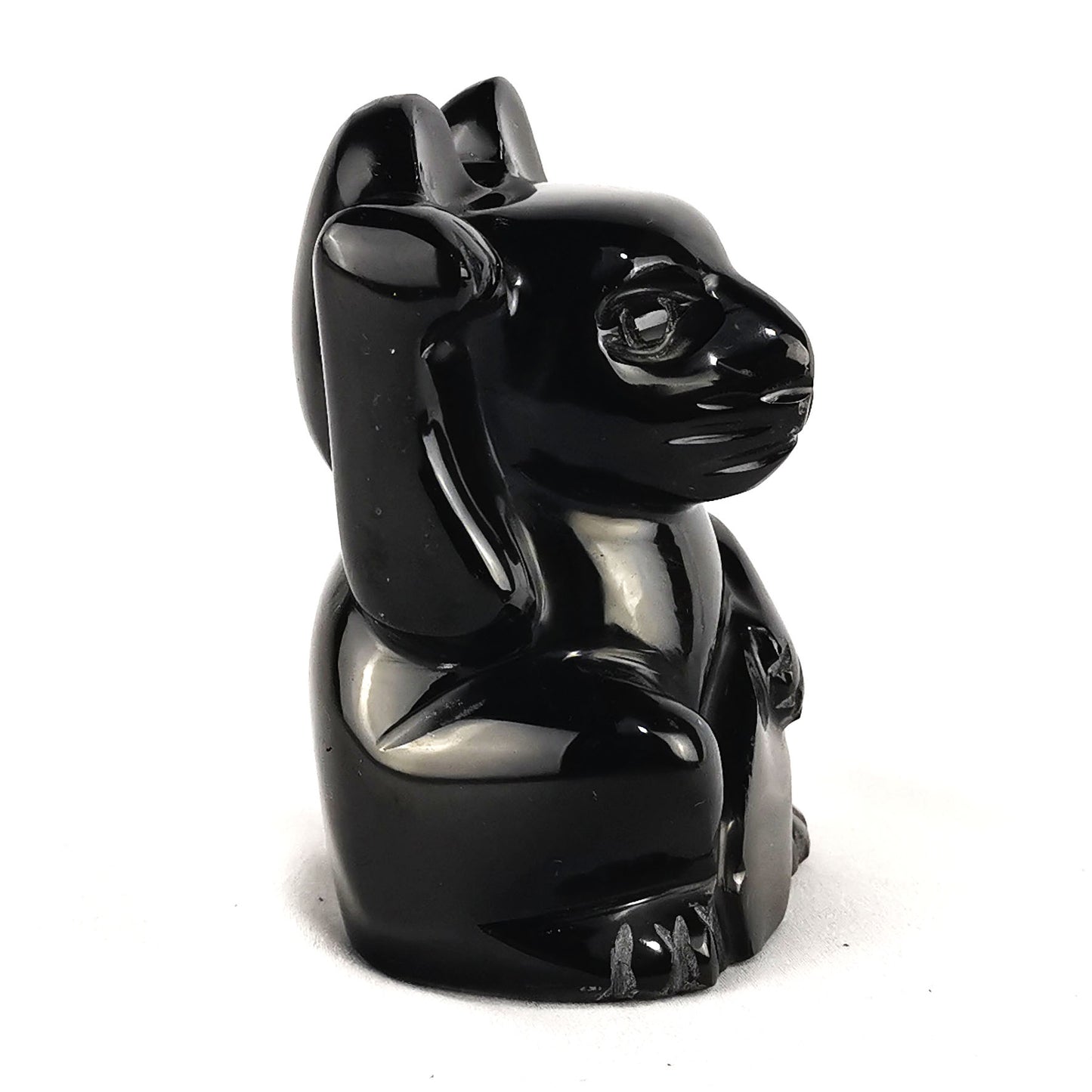 Obsidian handmade Cat Gato artesanal de obsidiana