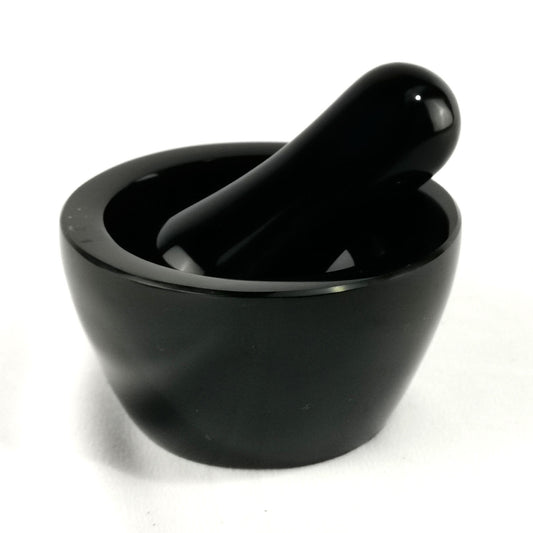 Obsidian handmade Mortar / Mortero artesanal de obsidiana