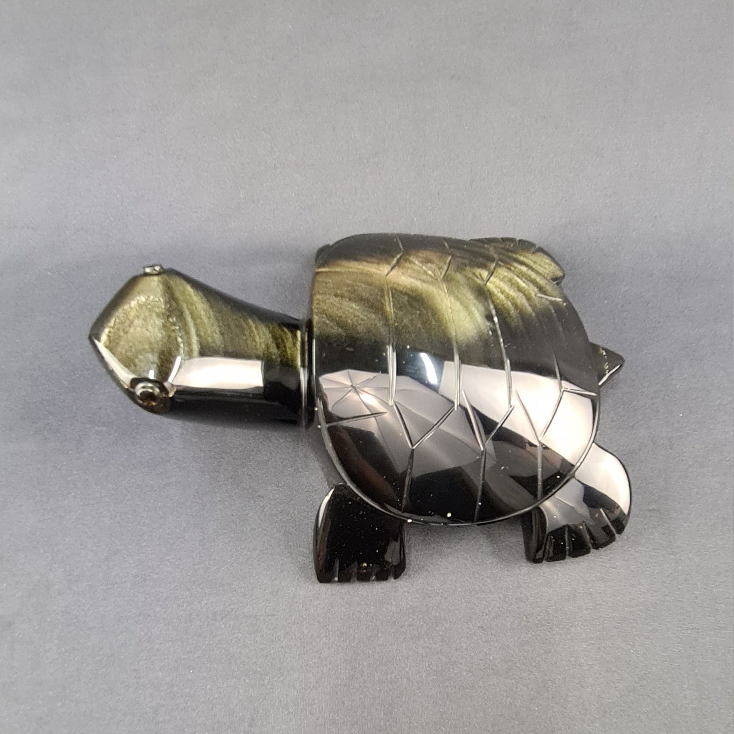 Obsidian handmade large Turtle / Tortuga artesanal grande de obsidiana