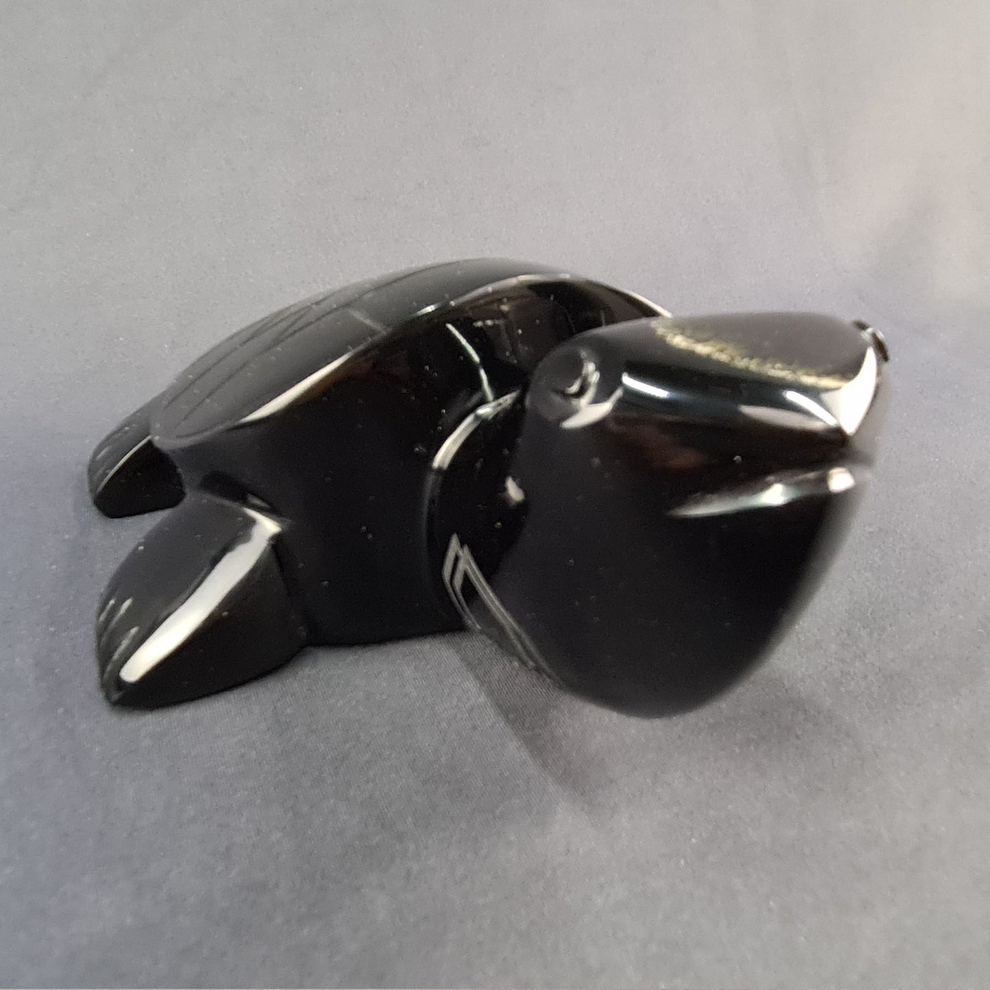 Obsidian handmade large Turtle / Tortuga artesanal grande de obsidiana