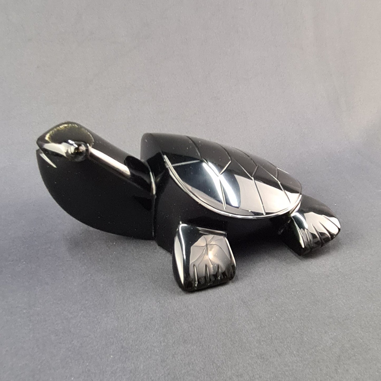 Obsidian handmade large Turtle / Tortuga artesanal grande de obsidiana