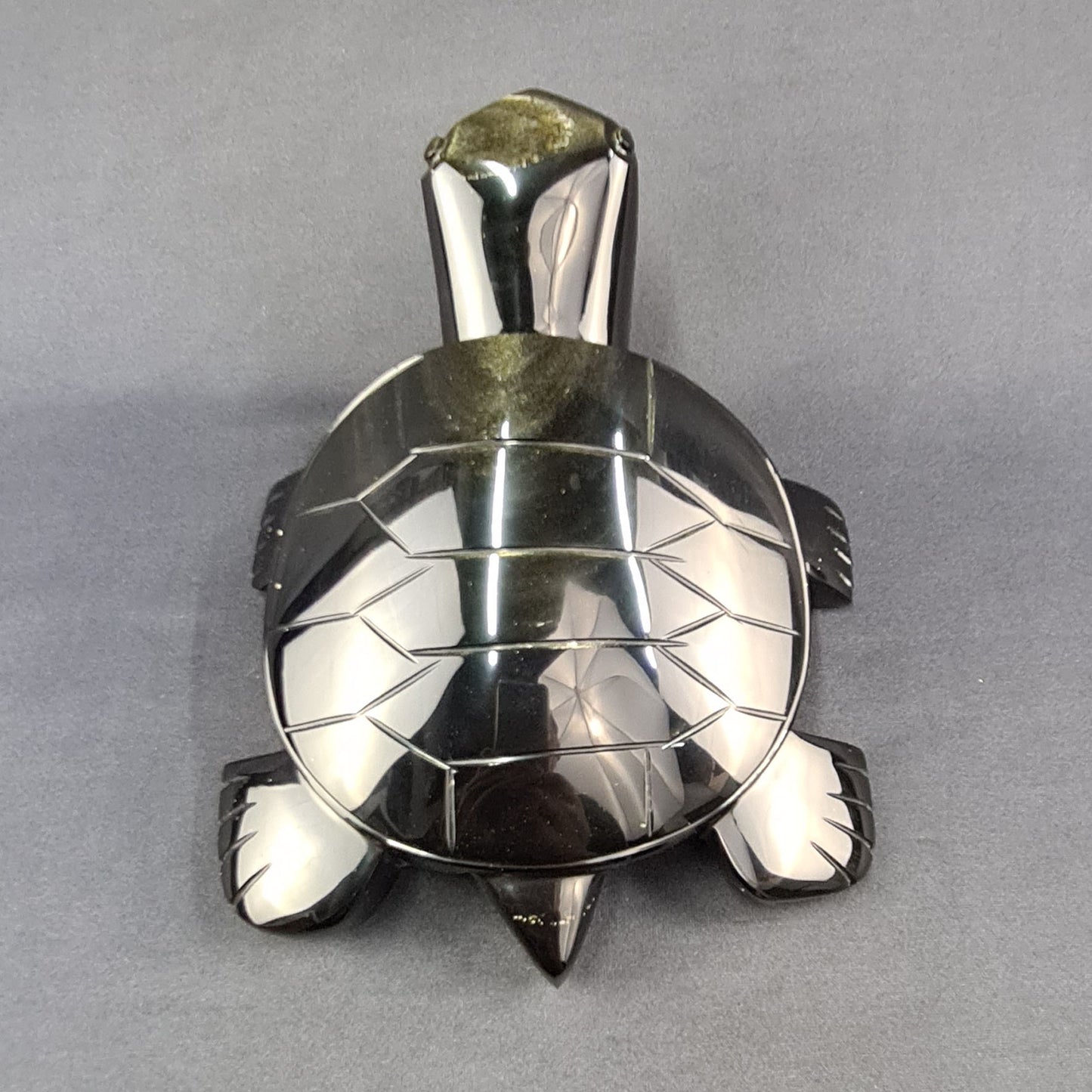 Obsidian handmade large Turtle / Tortuga artesanal grande de obsidiana