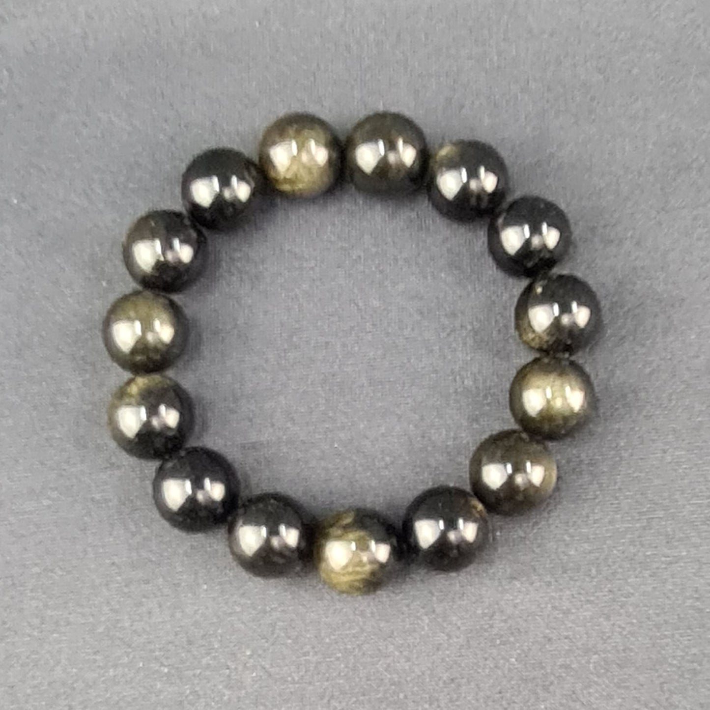Obsidian handmade bracelet Large beads / Pulsera artesanal de obsidiana Cuentas grandes