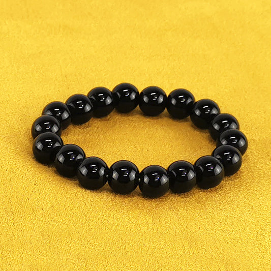 Obsidian handmade bracelet Small beads / Pulsera artesanal de obsidiana Cuentas chicas