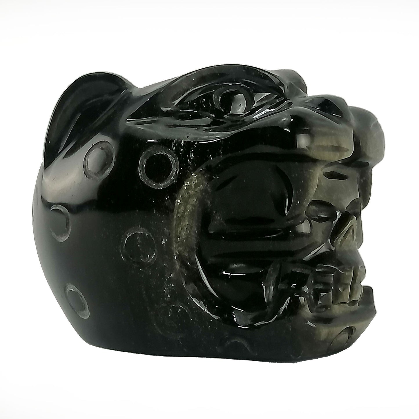 Obsidian handmade small Jaguar / Jaguar artesanal pequeño de obsidiana