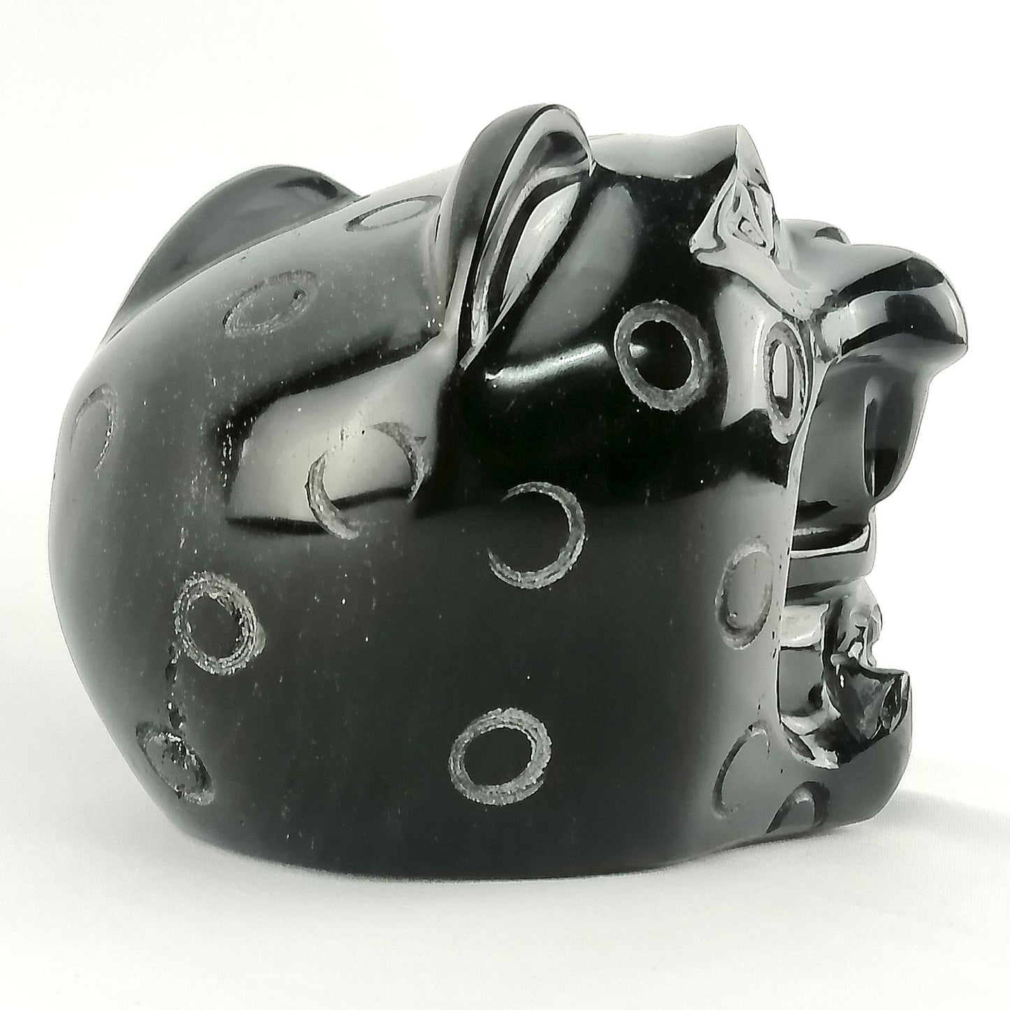Obsidian handmade small Jaguar / Jaguar artesanal pequeño de obsidiana