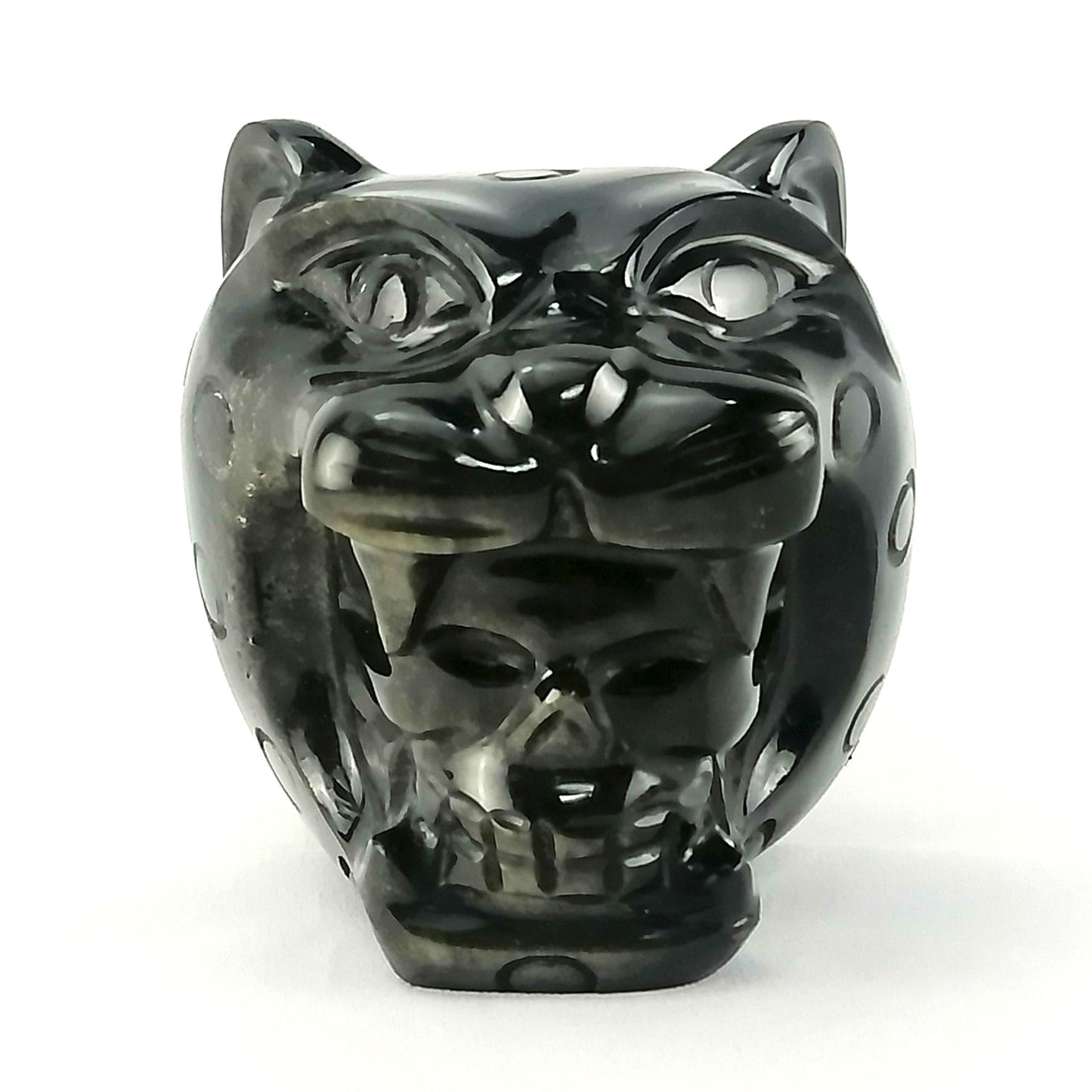 Obsidian handmade small Jaguar / Jaguar artesanal pequeño de obsidiana