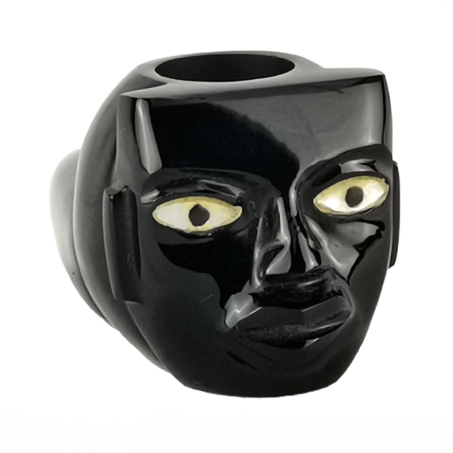 Obsidian handmade smoking pipe / Pipa artesanal de obsidiana