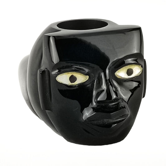 Obsidian handmade smoking pipe / Pipa artesanal de obsidiana