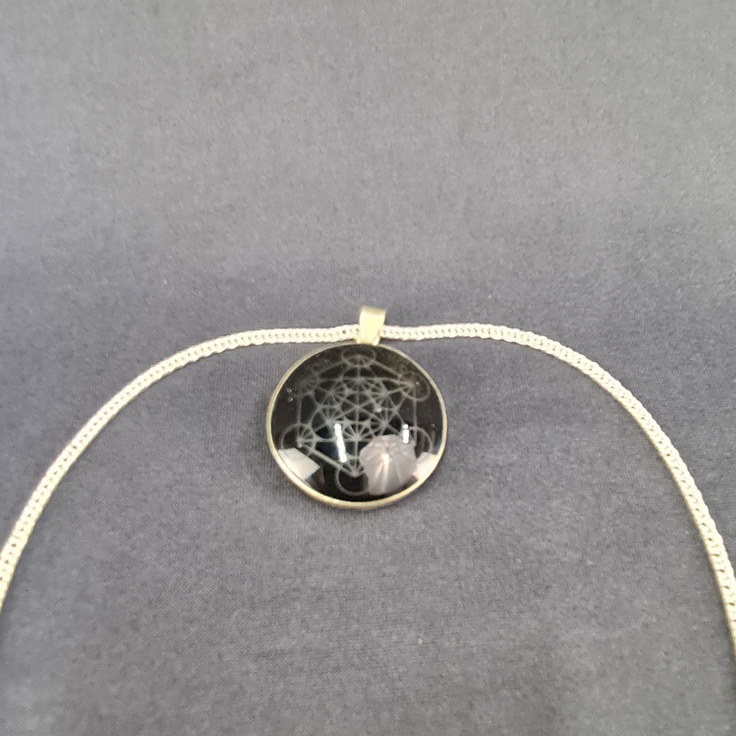 Metatron´s cube handmade obsidian necklace / Collar artesanal de obsidiana cubo de Metatron