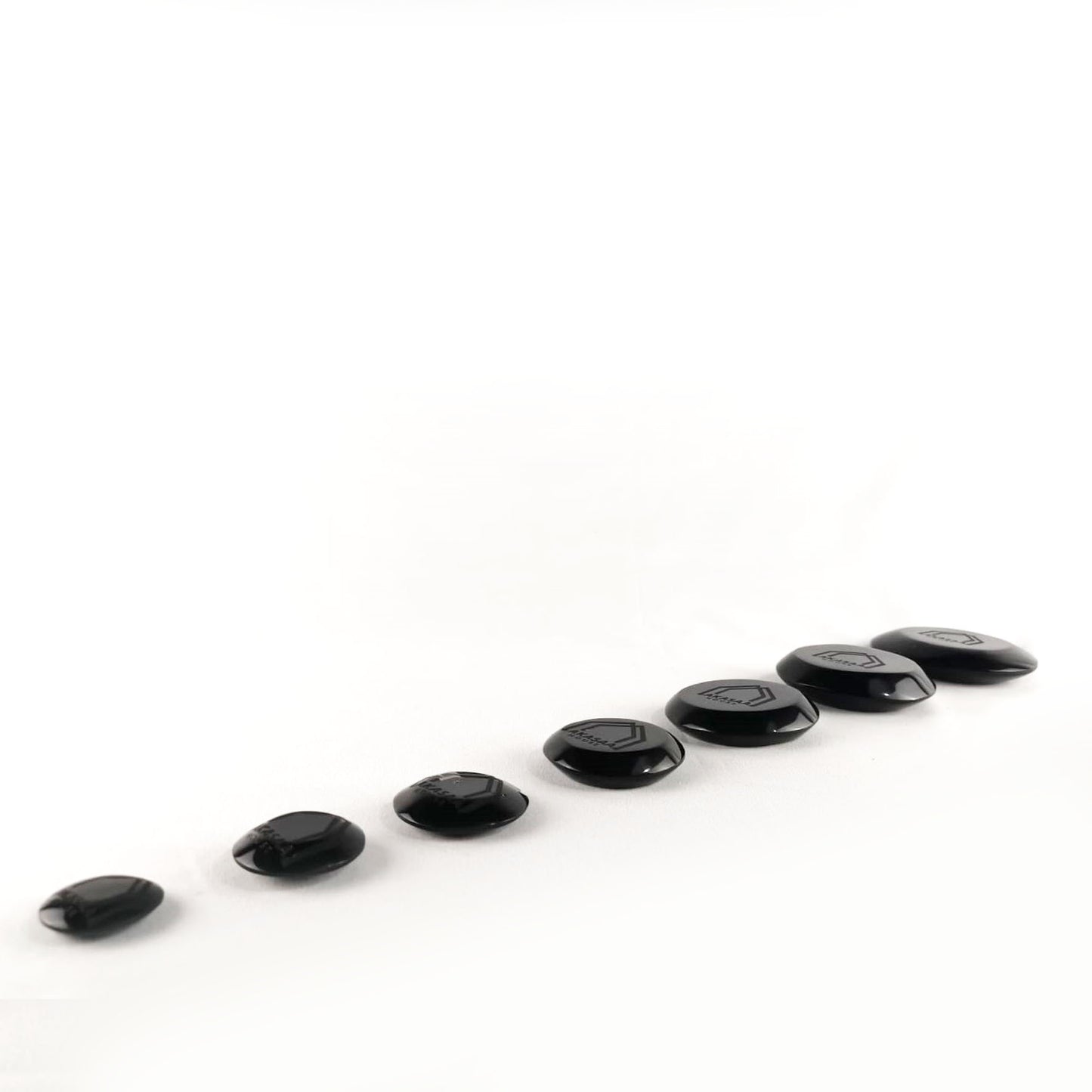 Obsidian Chakras massagers 7 pcs Set / Juego de 7 Chakras Masajeadores de Obsidiana