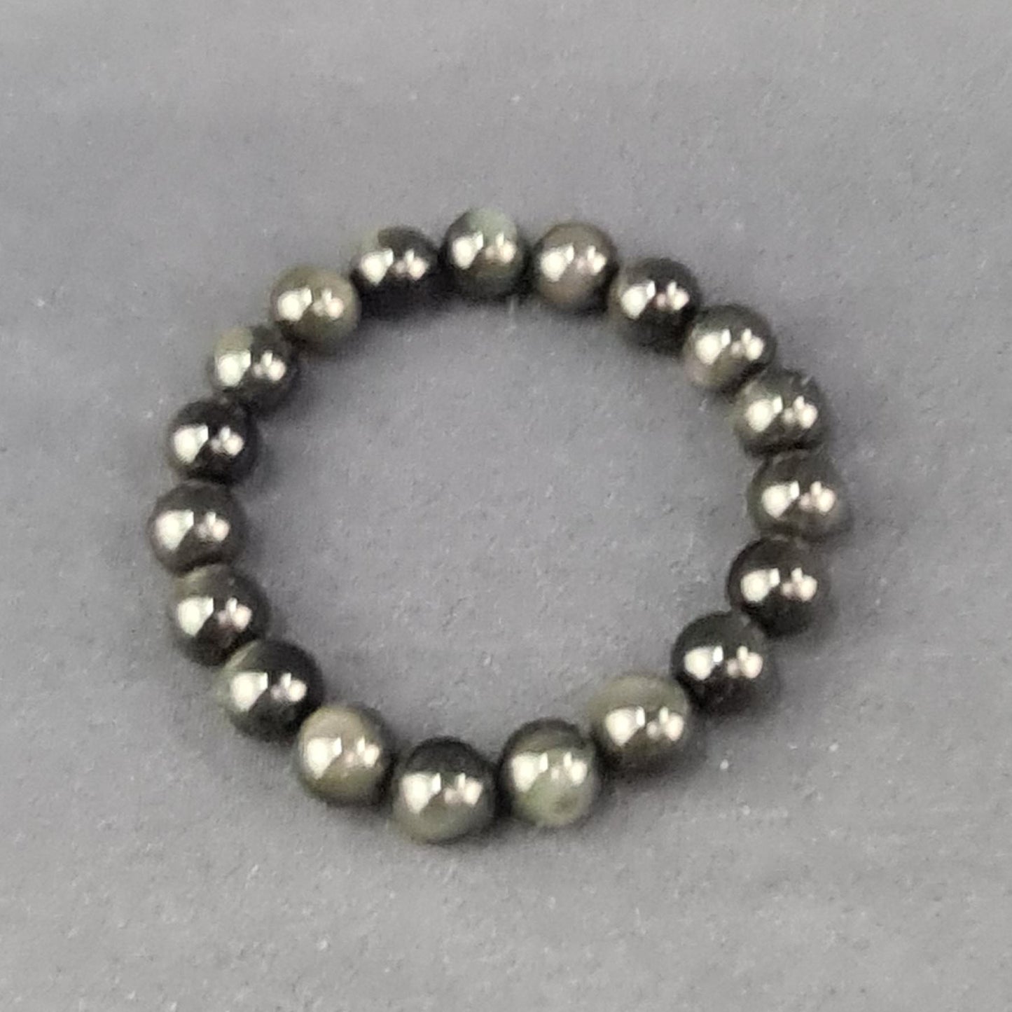 Obsidian handmade bracelet Medium beads / Pulsera artesanal de obsidiana Cuentas medianas